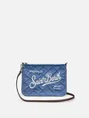 Mc2 Saint Barth Velvet Quilt Light Blue Parisienne Sherpa Cross-body Pouch Bag In Sky