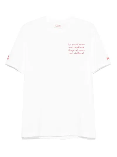 Mc2 Saint Barth Embroidered-motif T-shirt In White