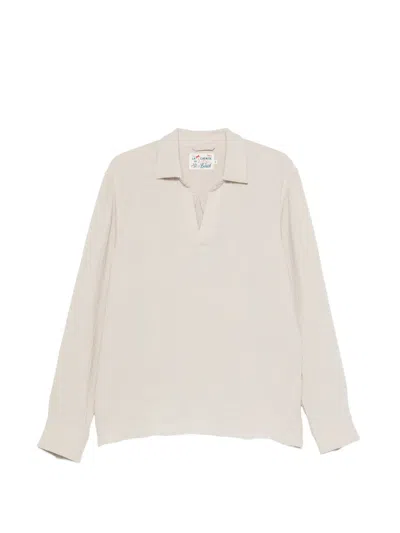 Mc2 Saint Barth Ventotene Cotton-goffer Long-sleeved Shirt In Animal Print