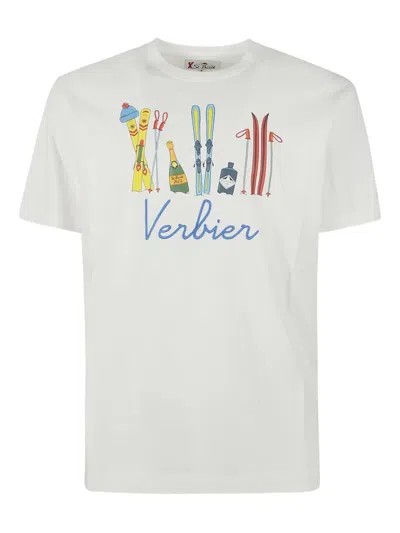 Mc2 Saint Barth Verbier Ski-print T-shirt In White