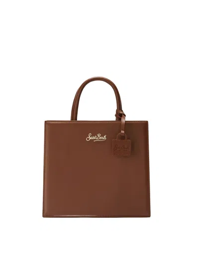 Mc2 Saint Barth Versatile Midi Tote Bag In Calf Leather In Red