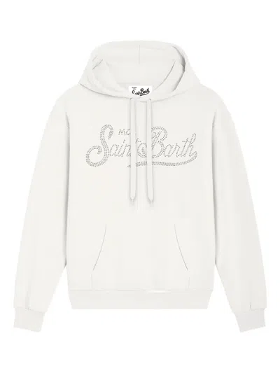 Mc2 Saint Barth Virginia Strass-print Hoodie In White