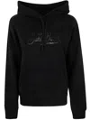 Mc2 Saint Barth Cotton Hoodie With Rhinestone Logo