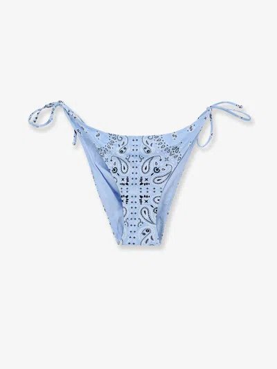 Mc2 Saint Barth Virgo Bikini Bottoms With Paisley Print In Blue
