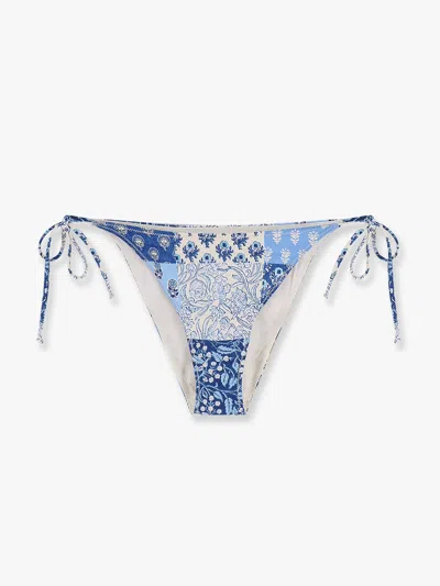 Mc2 Saint Barth Virgo Bikini Slip With Radical Patch Print In Blue