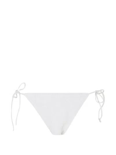 Mc2 Saint Barth Virgo Crinkle-effect Bikini Bottoms In White