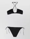 Mc2 Saint Barth Virgo Two Piece Halter String Bikini In Black