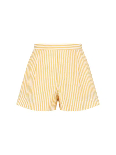 Mc2 Saint Barth Vivaci 100% Cotton Trousers For Women In Yellow