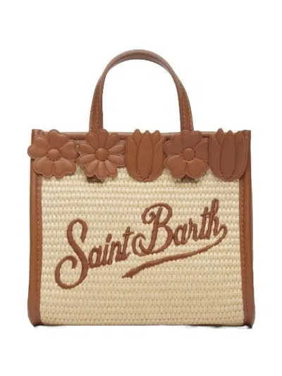 Mc2 Saint Barth Vivian Floral-appliqué Tote Bag In Nude
