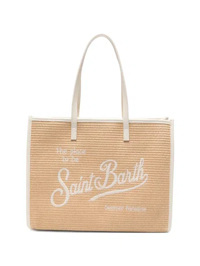 Mc2 Saint Barth Vivian Logo-embroidered Tote Bag In Neutral