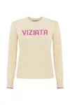 Mc2 Saint Barth Viziata Sweater In Wool Blend In Bianco