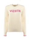 Mc2 Saint Barth Viziata Sweater In Wool Blend In White