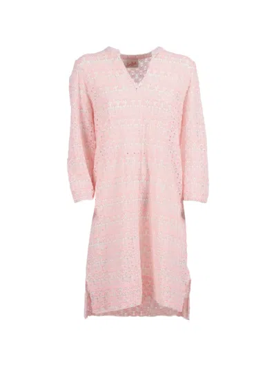 Mc2 Saint Barth Kids' V-neck Dress In Pink