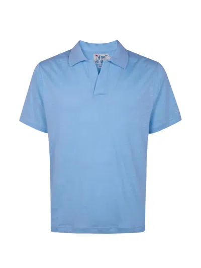 Mc2 Saint Barth V-neck Linen T-shirt In Multi