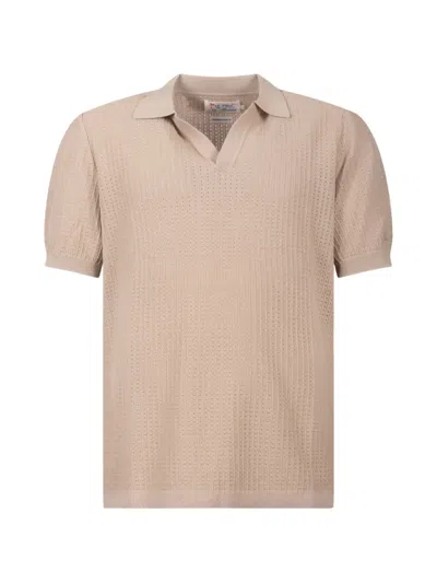 Mc2 Saint Barth V-neck Polo Shirt In Brown