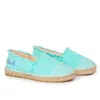 Mc2 Saint Barth Water Green Canvas Espadrillas With Embroidery In Green