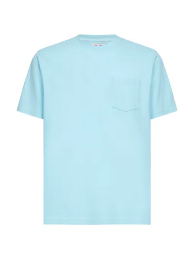 Mc2 Saint Barth Water Green Stretch Cotton Pique Bakewell T-shirt In Blue