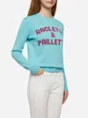 Mc2 Saint Barth Water Green Sweater New Queen With Raclette & Paillettes Sequins Lettering In Green