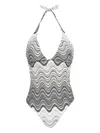 Mc2 Saint Barth Wave-pattern Swimsuit In Blue