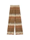 Mc2 Saint Barth Wave-pattern Raschel-knit Trousers In Multi