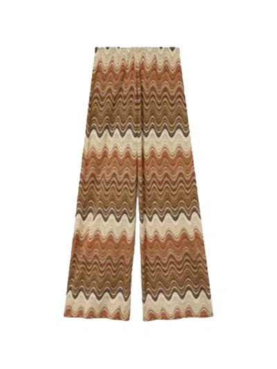 Mc2 Saint Barth Wave-pattern Raschel-knit Trousers In Multi