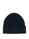 Mc2 Saint Barth Ribbed Knit Wengen Cashmere Beanie In Blue