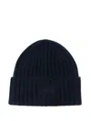 Mc2 Saint Barth Ribbed Knit Wengen Cashmere Beanie In Blue