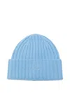 Mc2 Saint Barth Wengen Cashmere Ribbed Embroidered Hat In Blue