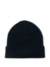 Mc2 Saint Barth Ribbed Knit Wengen Cashmere Beanie In Blue