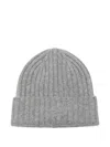 Mc2 Saint Barth Wengen Cashmere Ribbed Hat In Gray