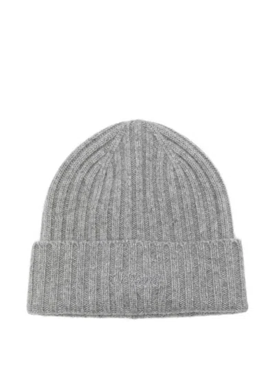 Mc2 Saint Barth Wengen Cashmere Ribbed Hat In Gray