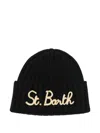 Mc2 Saint Barth Wengen Embroidered Beanie Hat In Black