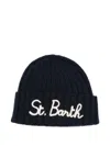 Mc2 Saint Barth Wengen Jr Ribbed Beanie Hat In Blue