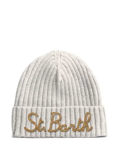 Mc2 Saint Barth Wengen Ribbed Beanie In White