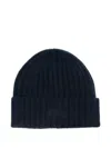 Mc2 Saint Barth Wengen Ribbed Cashmere Hat In Blue