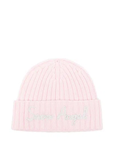 Mc2 Saint Barth Wengen Ribbed-embroidered Beanie Hat In Pink