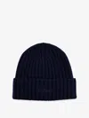Mc2 Saint Barth Wool Blend Beanie With Logo In Blue