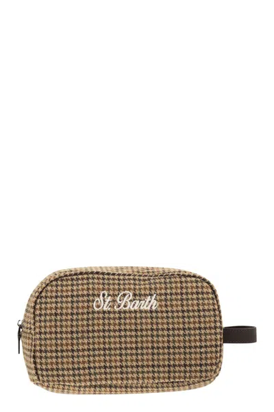 Mc2 Saint Barth Westwood - Beauty In Houndstooth Wool Blend In Brown