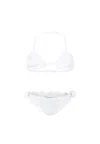 Mc2 Saint Barth White Bikini For Girl With Flowers In White