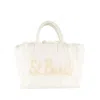 MC2 SAINT BARTH MC2 SAINT BARTH WHITE CANVAS SHOULDER BAG WITH ST.BARTH PATCH.