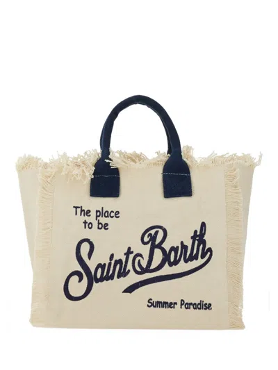 Mc2 Saint Barth White Cotton Handbag