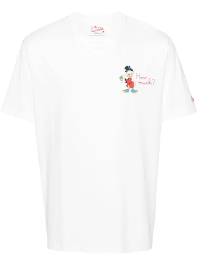 Mc2 Saint Barth Cartoon-print Cotton T-shirt In White