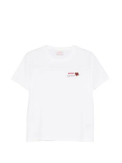 Mc2 Saint Barth White Crew Neck Logo Print T-shirt