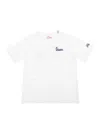 Mc2 Saint Barth White Crewneck T-shirt With Logo Lettering On Front And Sleeve And Maxi Print On The Rear In Cotton  In White