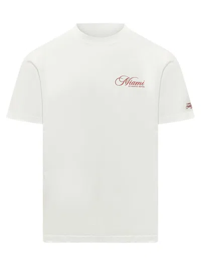 Mc2 Saint Barth White Graphic Crew Neck T-shirt