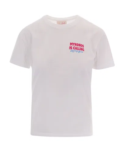 Mc2 Saint Barth White Graphic Crew Neck T-shirt