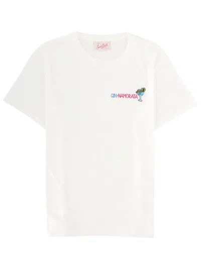 Mc2 Saint Barth White Graphic Crew Neck T-shirt