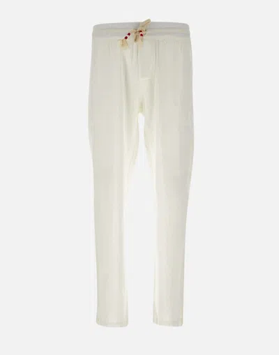Mc2 Saint Barth White Linen Summer Trousers