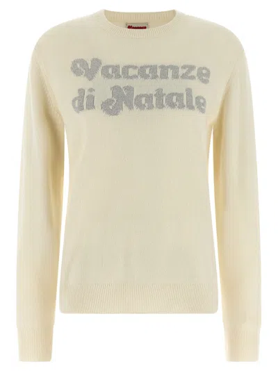 Mc2 Saint Barth New Queen-vacanze Di Natale Sweater Limited Ed. In Neutral