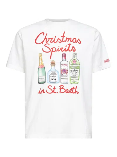 Mc2 Saint Barth White Printed And Embroidered Arnott T-shirt